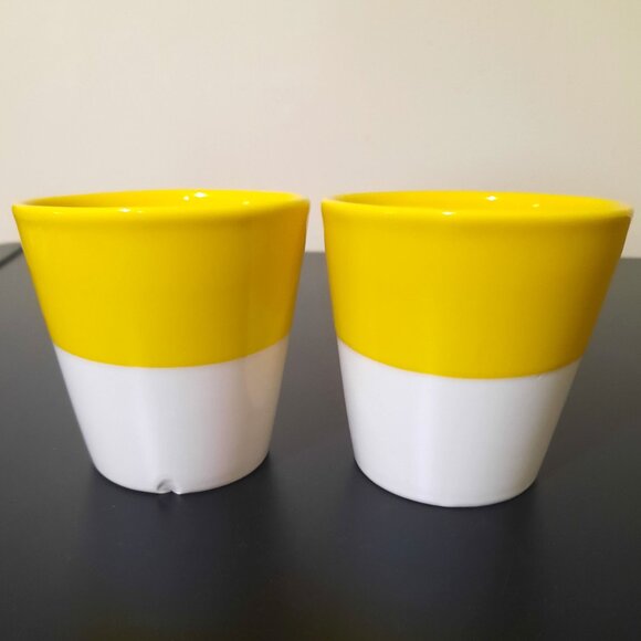 Starbucks TAZO Coffee/Tea Mug Pair yellow/white - Picture 3 of 4